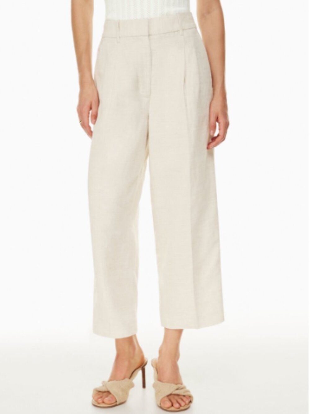 Aritzia Wilfred The Effortless Pant™ Linen Cropped Natural Ecru Cream Women's 4